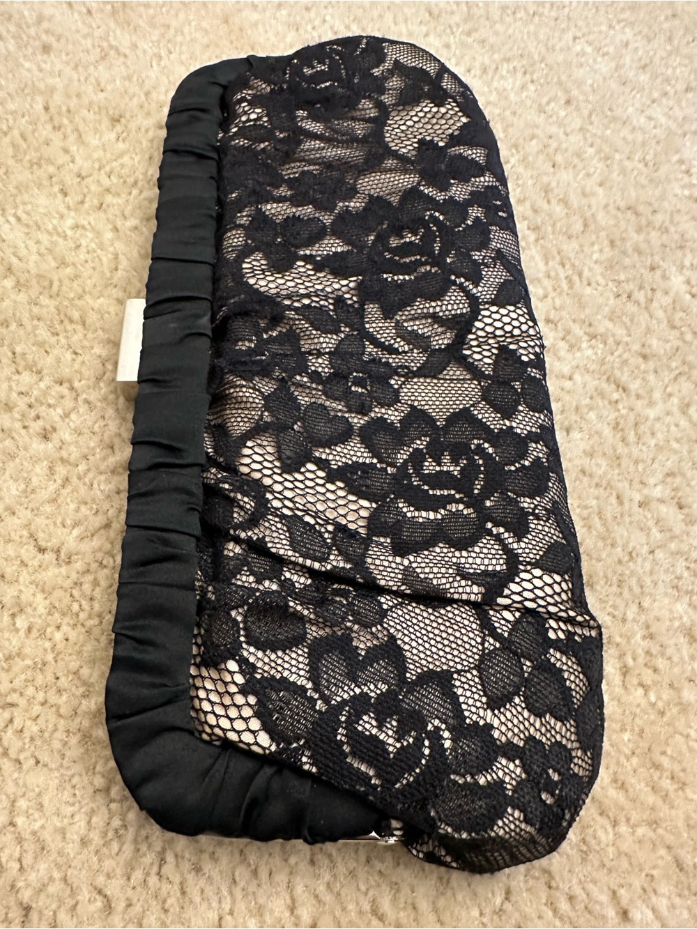 Call It Spring Black Cream Lace Formal Purse Clutch Wedding Event - Picture 7 of 9